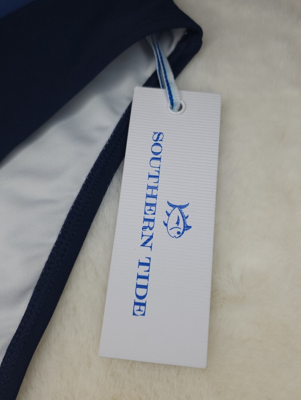 Southern Tide Two-Tone Navy High-Waist Bikini Bottom NWT - Picture 3 of 6